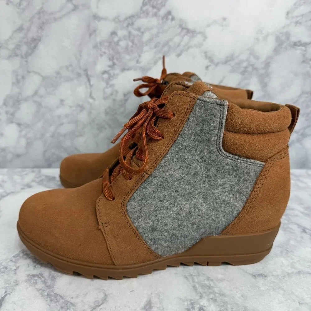 Sorel Evie Women’s Boots Size 9 Waterproof Wedge Suede NEW # K847